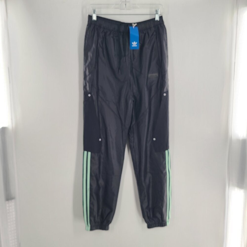 ADIDAS ORIGINALS R.Y.V. Pants Track Pants Sz Small Black Frozen Green NWT - Picture 6 of 7